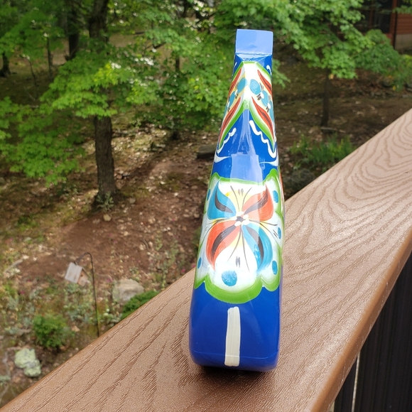 Swedish Sitting Blue Dala Horse Unique Carved Wooden - Picture 3 of 7